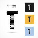 Creative T-letter Icon Abstract Logo Design  Template Stock Photo