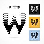 Creative W- Letter Icon Abstract Logo Design  Template Stock Photo