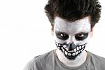 Creepy Skeleton Guy (carnival Face Painting) Stock Photo