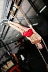 Crossfit Athlete On A Dark Background Stock Photo