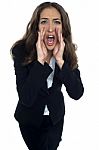 Cry Of A Young Woman Executive Stock Photo
