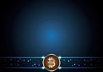 Cryptocurrency Bitcoin Technology Abstract Stripe Background Vec Stock Photo