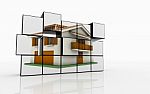 Cubi Casa 3D Stock Photo