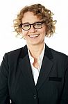 Curly Haired Business Lady Stock Photo