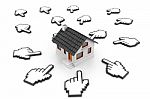 Cursors And House Stock Photo