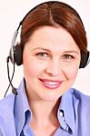 Customer Helpline Operator Stock Photo