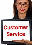 Customer Service Computer Message Stock Photo