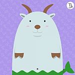 Cute Big Fat Capricorn Zodiac Cartoon Stock Photo