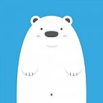 Cute Big White Polar Bear Stock Photo