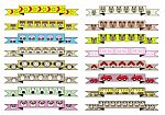 Cute Different Cartoon Style Ribbons Stock Photo