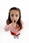 Cute Girl Thumbs Up Stock Photo