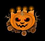 Cute Pumpkin Halloween Scene Stock Photo