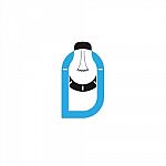 D-letter/alphabet Icon And Light Bulb Abstract Logo Design Template Stock Photo