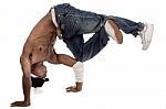 Dancer Balancing His Knees With His Elbows Stock Photo