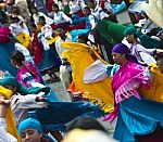 Dancers At A Parade, Quito's Day, Ecuador Stock Photo