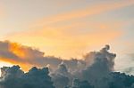 Dark Clouds And Dark Sky In Rainy Day, Cloudy And Stormy  Stock Photo