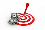 Dartboard And Us Dollar Stock Photo