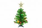 Decorated Christmas Tree On White Background Stock Photo