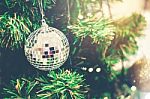 Decoration Hanging From Christmas Tree Stock Photo