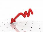 Decreasing Arrow Graph Stock Photo