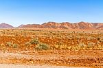 Desert Landscape In Namibia Stock Photo