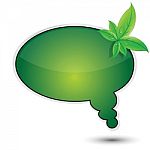 Dialogue Bubble With Leaf Stock Photo