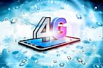 Digital Illustration Of 4g Tablet Pc Stock Photo