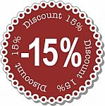 Discount Fifteen Percent Stock Photo