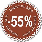 Discount Fifty Five Percent Stock Photo