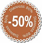 Discount Fifty Percent Stock Photo