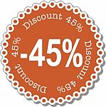 Discount Forty Five Percent Stock Photo