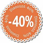 Discount Forty Percent Stock Photo