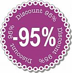 Discount Ninety Five Percent Stock Photo