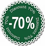 Discount Seventy Percent Stock Photo