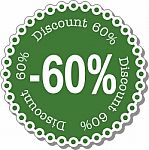 Discount Sixty Percent Stock Photo