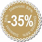 Discount Thirty Five Percent Stock Photo