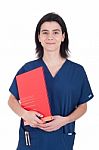 Doctor Holding Folder Stock Photo