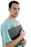 Doctor With Writing Pad Stock Photo