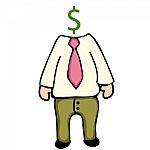 dollar head businessman Stock Photo