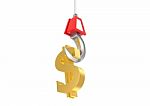 Dollar Sign Hanging On Hook Stock Photo