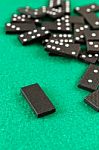 Dominos On Green Baize Casino Stock Photo