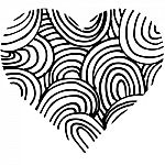 Doodle Abstract Hand Drawn Pattern Heart Shaped Stock Photo