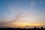 Dramatic Cloudy Sky In Twilight Time Stock Photo