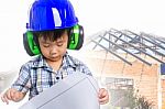 Dream Of The Child's Future Career  (engineer) Stock Photo