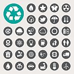 Eco Energy Icons Set Stock Photo