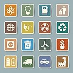 Eco Energy Icons Set Stock Photo