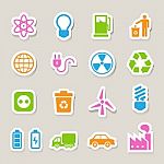 Eco Energy Icons Set Stock Photo