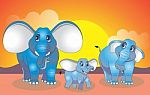 Elephant Family Stock Photo