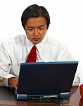 Employee Using Computer Stock Photo