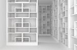 Empty room with shelves Stock Photo